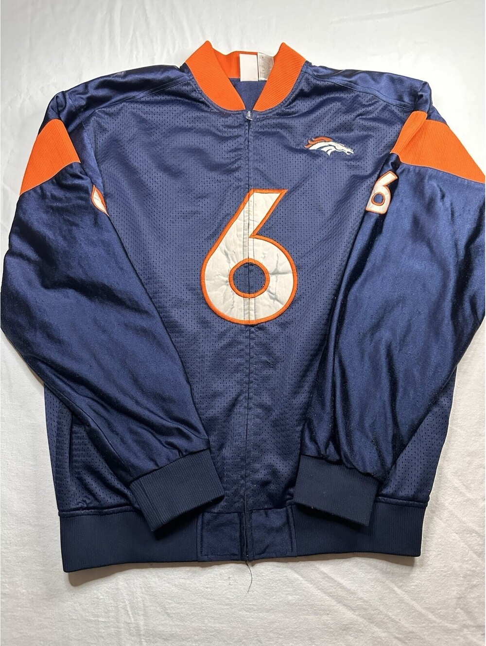 NFL PLAYERS DENVER BRONCOS JAY CUTLER JACKET COAT BLUE/ORANGE XL